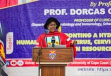 Prof. Obiri-Yeboah delivering her inaugural lecture