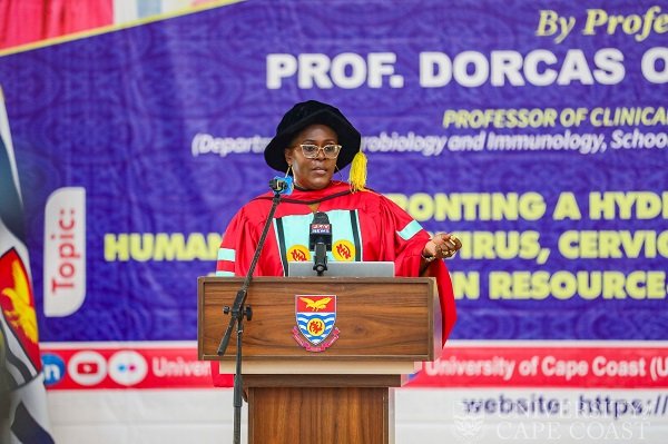 Prof. Obiri-Yeboah delivering her inaugural lecture