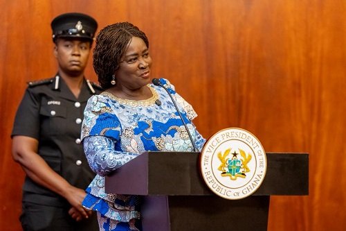 Vice President, Professor Opoku-Agyemang (inset) speaking at event