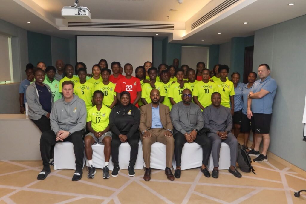 Delegation from Ghana Mission in UAE visit Black Queens camp
