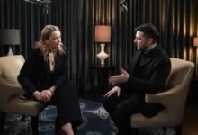 Zelensky (right) in an interview with the BBC Reporter