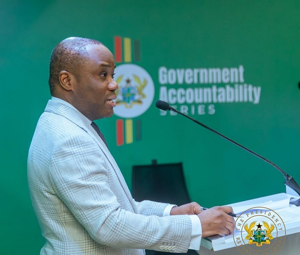 Mr Felix Kwakye Ofosu (inset) addressing the press