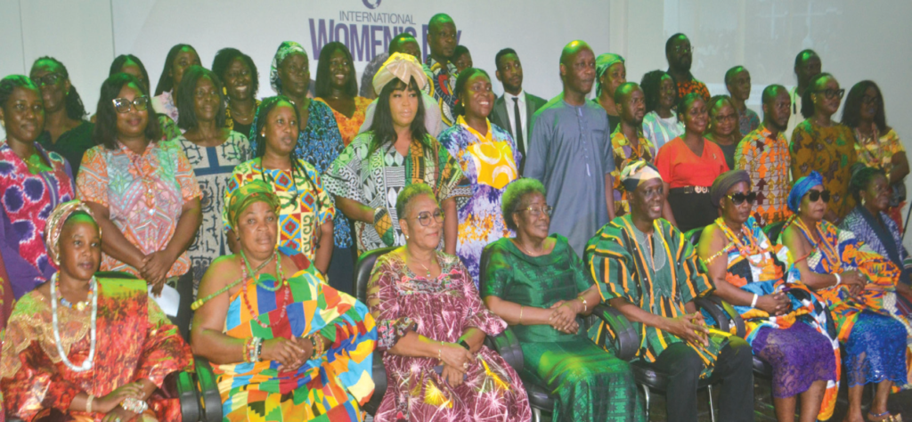 • Mrs Amissah-Arthur (seated, middle) with Mr Betintiche (seated second from right) and other participants after the programme Photo: Victor A. Buxton