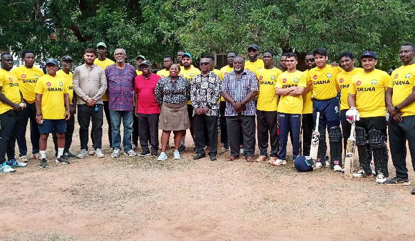 Members of the GCA and the LOC together with the players and technical team of Team Ghana