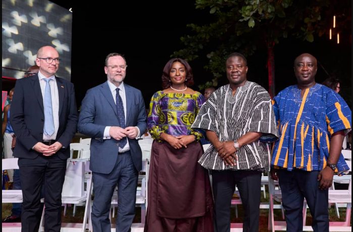 • Mr Jürgen Heissel (left), Austrian Ambassador to Ghana with Mr Schellhorn (second from left) and Mr Jajah( second from righ) at the event. With them are other dignitaries