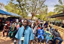 Mr Mahama addressing the press