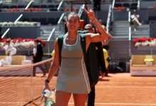  Aryna Sabalenka celebrates win over Naomi Osaka