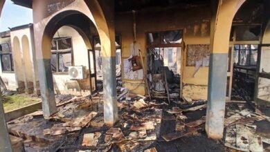 The Sunyani District Court B after the fire incident