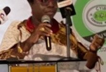 Dr Laryea (inset) speaking at the ceremony