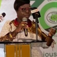 Dr Laryea (inset) speaking at the ceremony