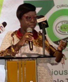 Dr Laryea (inset) speaking at the ceremony