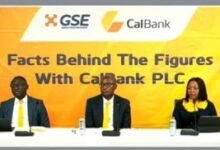 Mr Asem (middle) and some executives during the GSE event