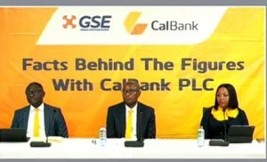 Mr Asem (middle) and some executives during the GSE event