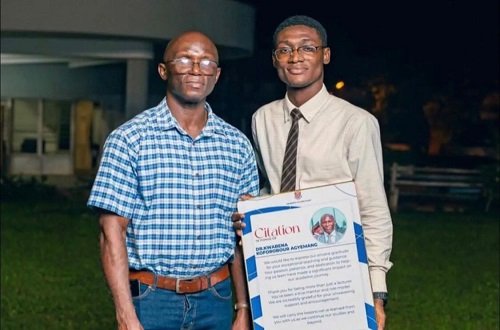 The late UCC lecturer Dr. Agyemang (left) and his TA, Peter