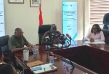 Mr Iddrisu (middle) speaking at the event