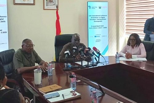 Mr Iddrisu (middle) speaking at the event