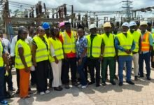 • Mr Ofori (fifth from left) with journalists after the tour