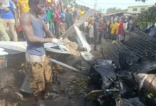 The Microlight Aircraft incident scene in Tema