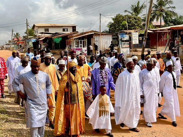 Sheikh Tijani (second from left) with other Muslim leaders of the community during the celebration.