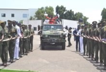 CWO Daniel (in the pick up) being pulled out during the programme Photo Victor A. Buxton
