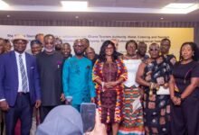 Maame Efua Houadjeto (middle) with Seth Ocran (third from left) and other stakeholders at the event,