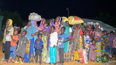 The rounded up migrants