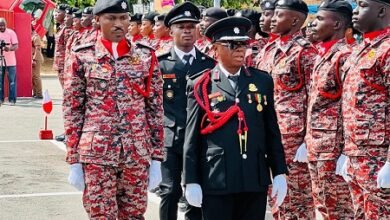 ACFO Saah (right) inspecting the guard of honour