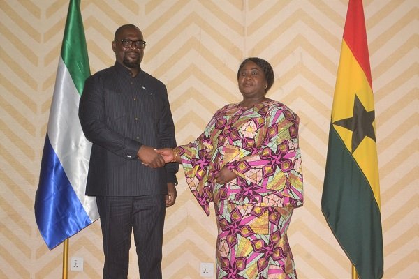 Mrs Iddrisu and Mr Logan exchanging pleasantries after the opening ceremony Photo Victor A. Buxton