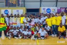 • Ghana Handball President, Nii Lante Bannerman, with Coaches and players