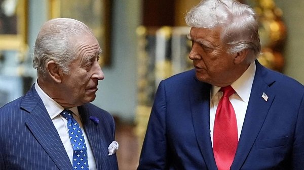 King Charles (left) with President Trump