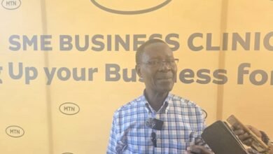 Nii Sackey (inset) addressing participants at the workshop