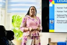 Madam Annobea leads the discussion at the workshop