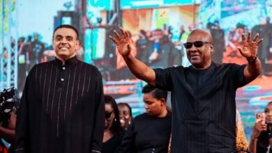 President Mahama (right) with Bishop Dag Heward-Mills at the Good Friday service