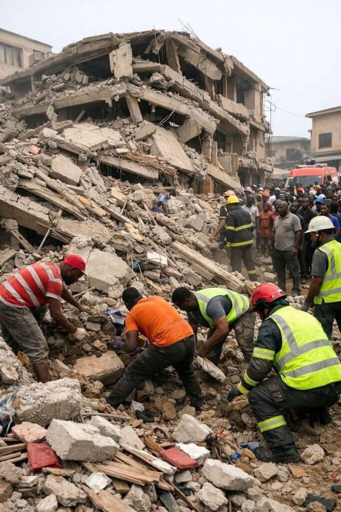 Rescue team at the incident scene