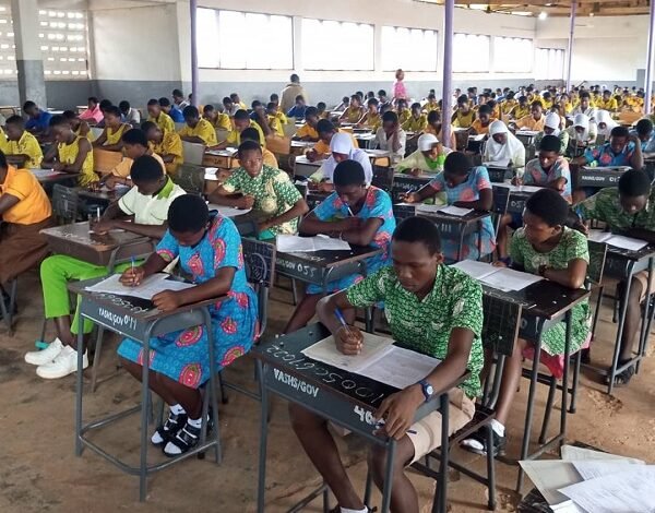 Pupils writing BECE Mock examination at Yamfo