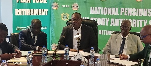 Mr Mejida (middle) addressing the press conference