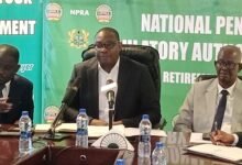 Mr Mejida (second from left) addressing the media . With him are other senior management staff