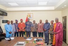 New Board, Mr John Dumelo (fifth from left), Deputy Minister of Food and Agriculture with the board members after the inauguration