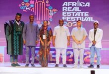 Mr Adjei (third from right) with AREF officials after the programme