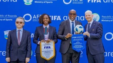 RFF President Fabrice Shema Ngoga (middle) Nelly Mukazayire (left) and Mattias Grafström
