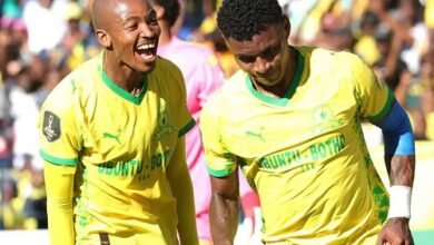 Sundowns players in a jubilant mood