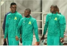 Sundowns players preparing for the clash tomorrow