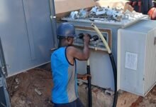 The 315kva transformer being worked on
