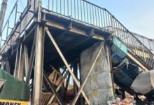 The closed Kaneshie footbridge