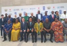Mr Ablakwa (seated fourth from left ) with other dignitaries at the programme