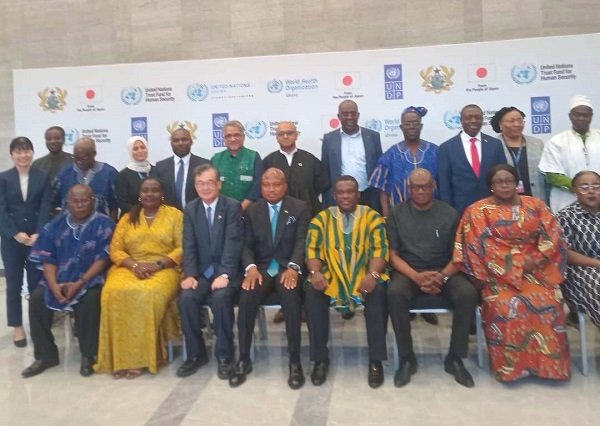 Mr Ablakwa (seated fourth from left ) with other dignitaries at the programme