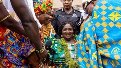 Vice President, Prof. Opoku-Agyemang being enstooled Mamaga Adzagba I at the event