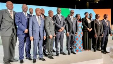 Mr Terkper (second from left), Dr Ato Forson (third from left), and Dr Agyekum Donkor (fourth from left) with other dignitaries at the ceremony