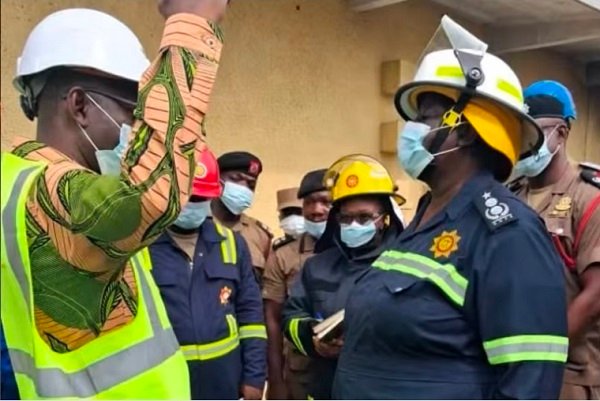 Chief Fire Officer visits Akosombo substation after fire incident