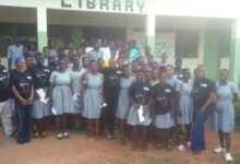 Students of the Jim Bourton Memorial Agricultural Senior High School, SHS after the programme